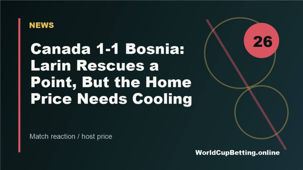Canada 1-1 Bosnia: Larin Rescues a Point, But the Home Price Needs Cooling featured image